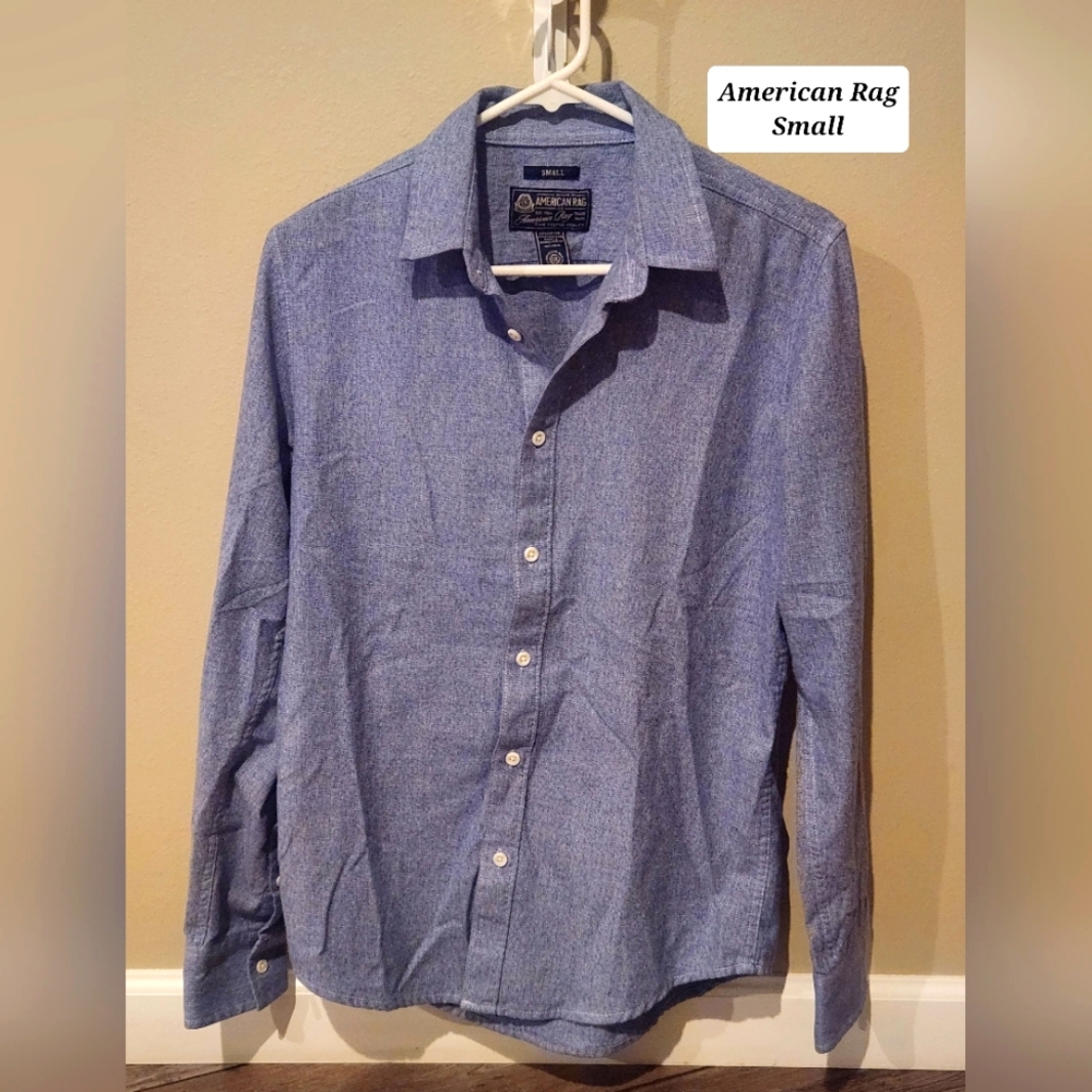 Men American Rag Small Button Down Long Sleeve Shirt